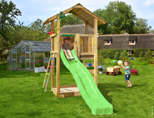 Leikkitorni Jungle Gym Sierra 2.1 ja vihreä liukumäki
