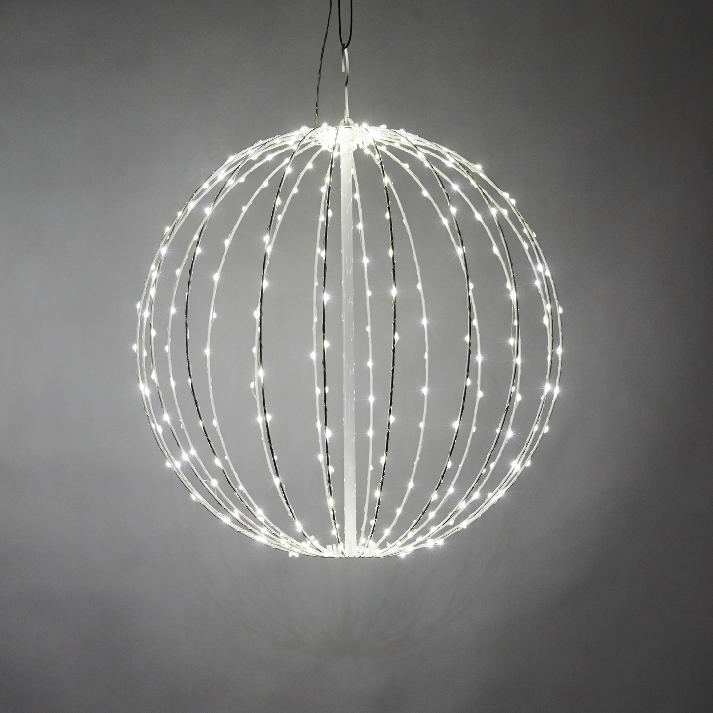 Metallipallo valkoinen, LED valoilla, 320 lediä, Ø50 cm, 230V NORDIC WINTER