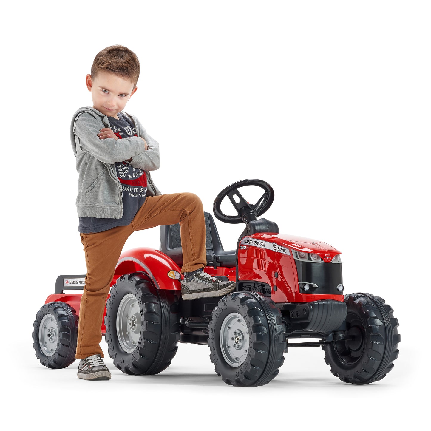 Traktori peräkärryllä FALK Massey Ferguson