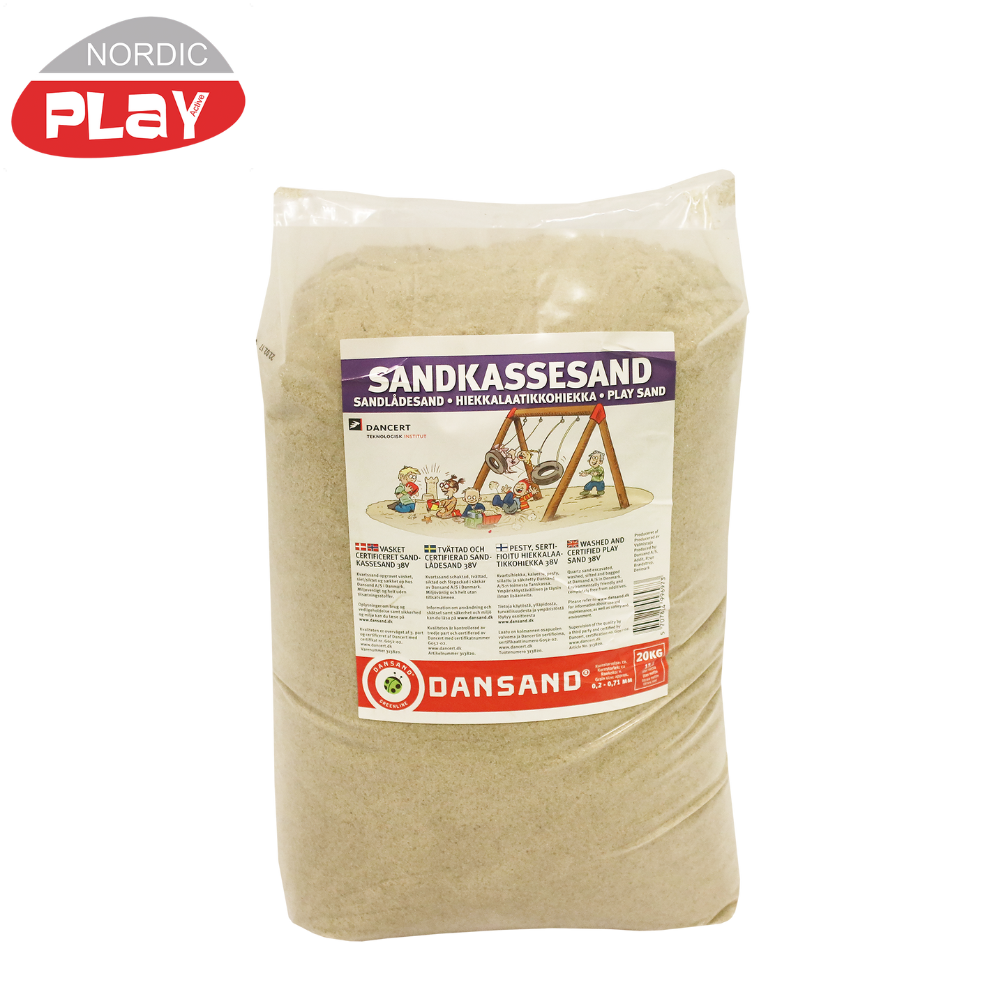 Hiekkaa hiekkalaatikkoon 200 kg NORDIC PLAY