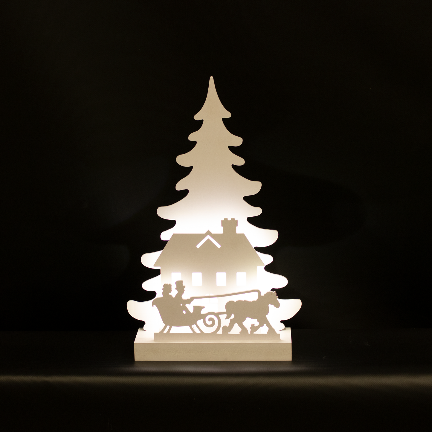Joulusiluetti 3D LED reki motiivilla NORDIC WINTER