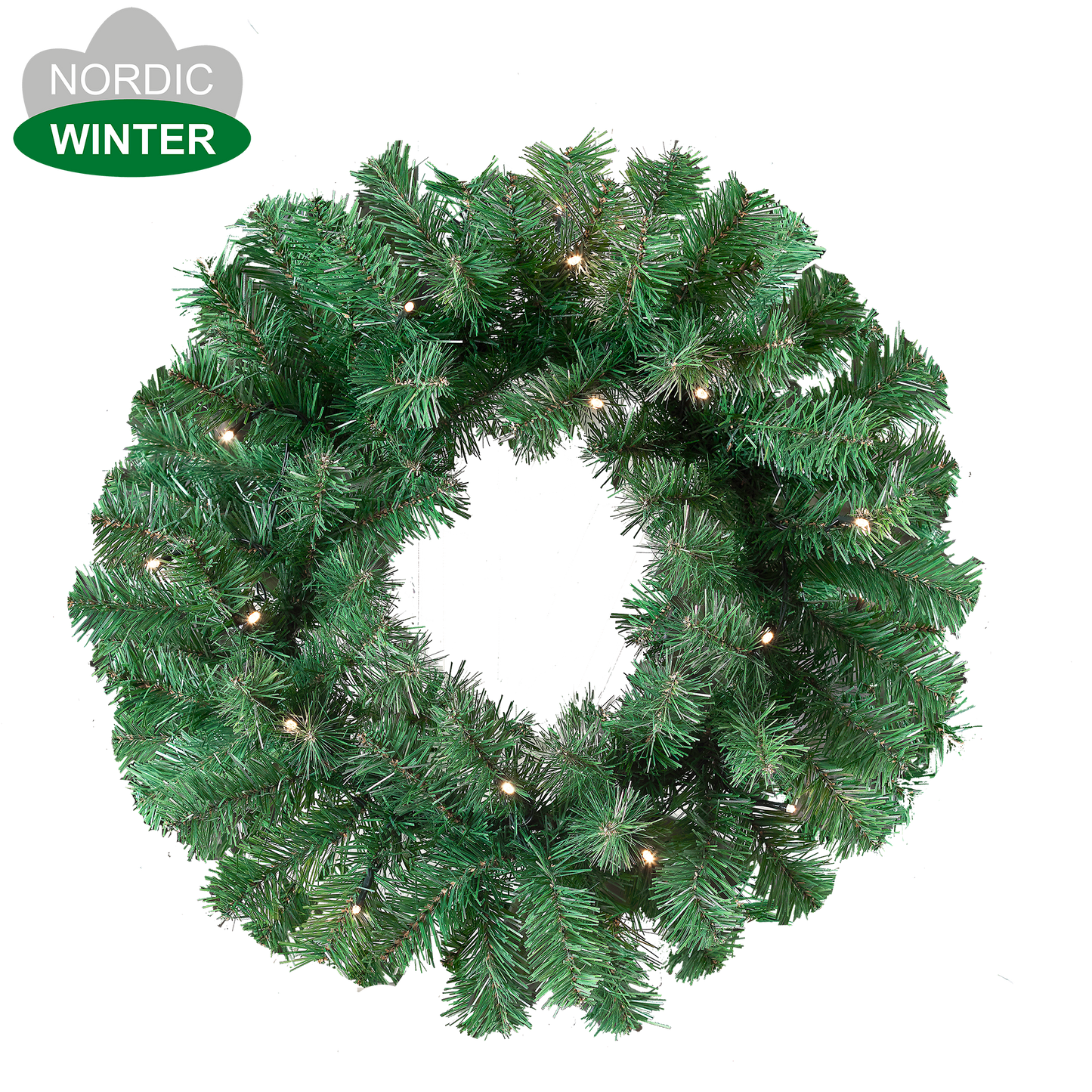 Joulukranssi Ø45 cm LED -valoilla ja lumella NORDIC WINTER