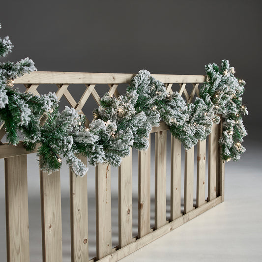 Jouluköynnös 270 cm LED -valoilla ja lumella NORDIC WINTER