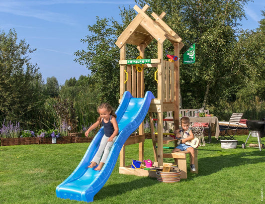 Leikkitorni Jungle Gym Totem, sininen liukumäki