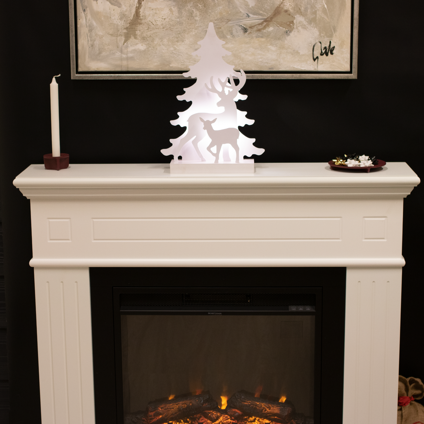 Joulusiluetti 3D LED poro motiivilla NORDIC WINTER