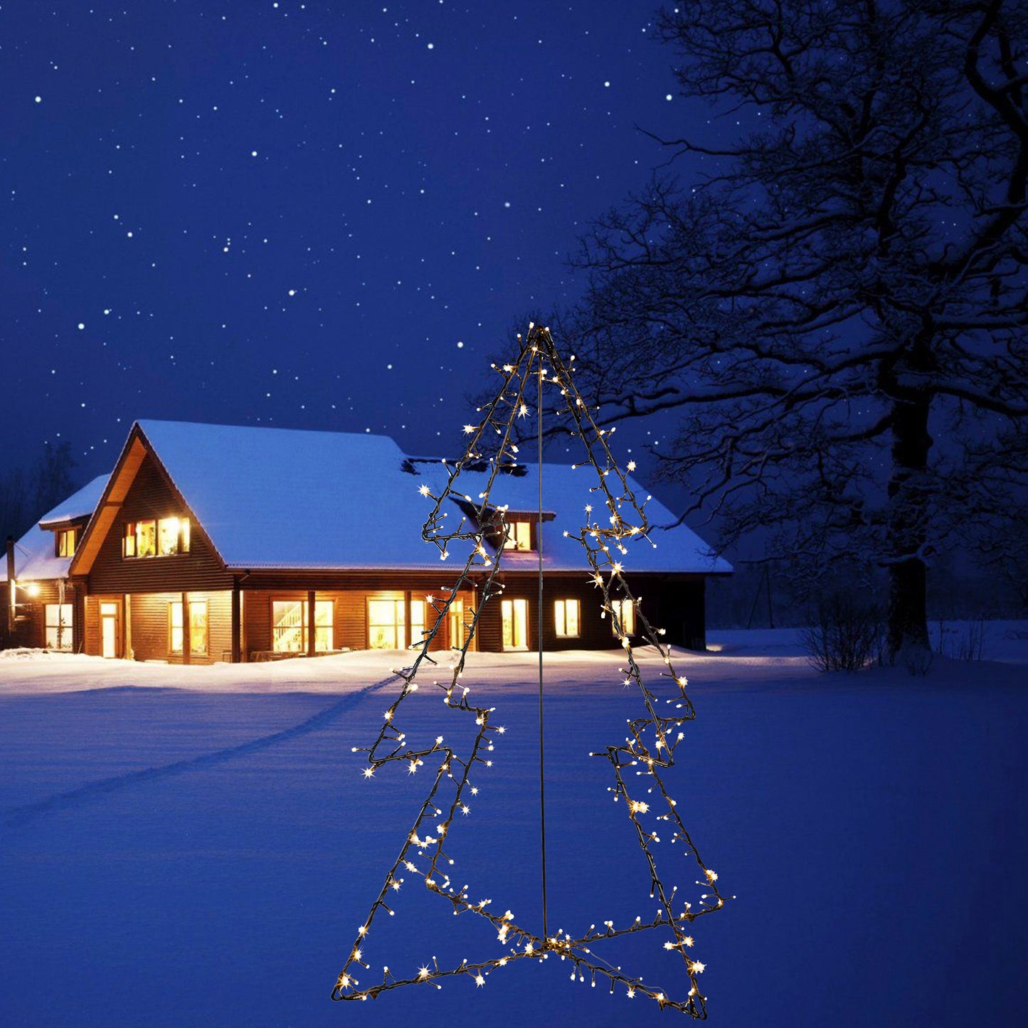 Metallinen joulukuusi, 120 cm, 130 LED -valoa NORDIC WINTER