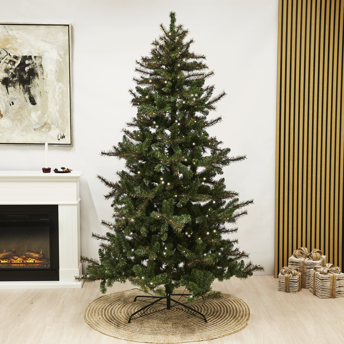 Joulukuusi PVC "FRYD" Luokka A, 210X138 cm valoilla NORDIC WINTER