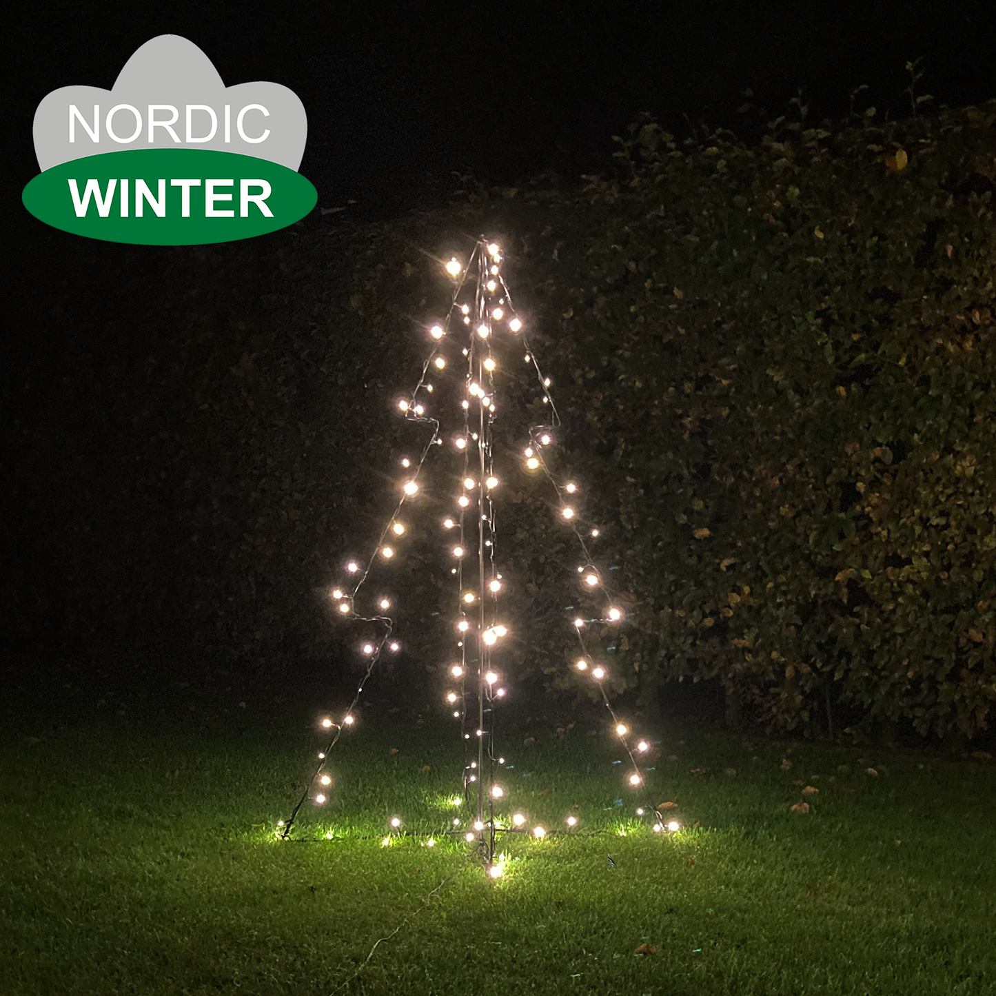 Metallinen joulukuusi, 120 cm, 130 LED -valoa NORDIC WINTER