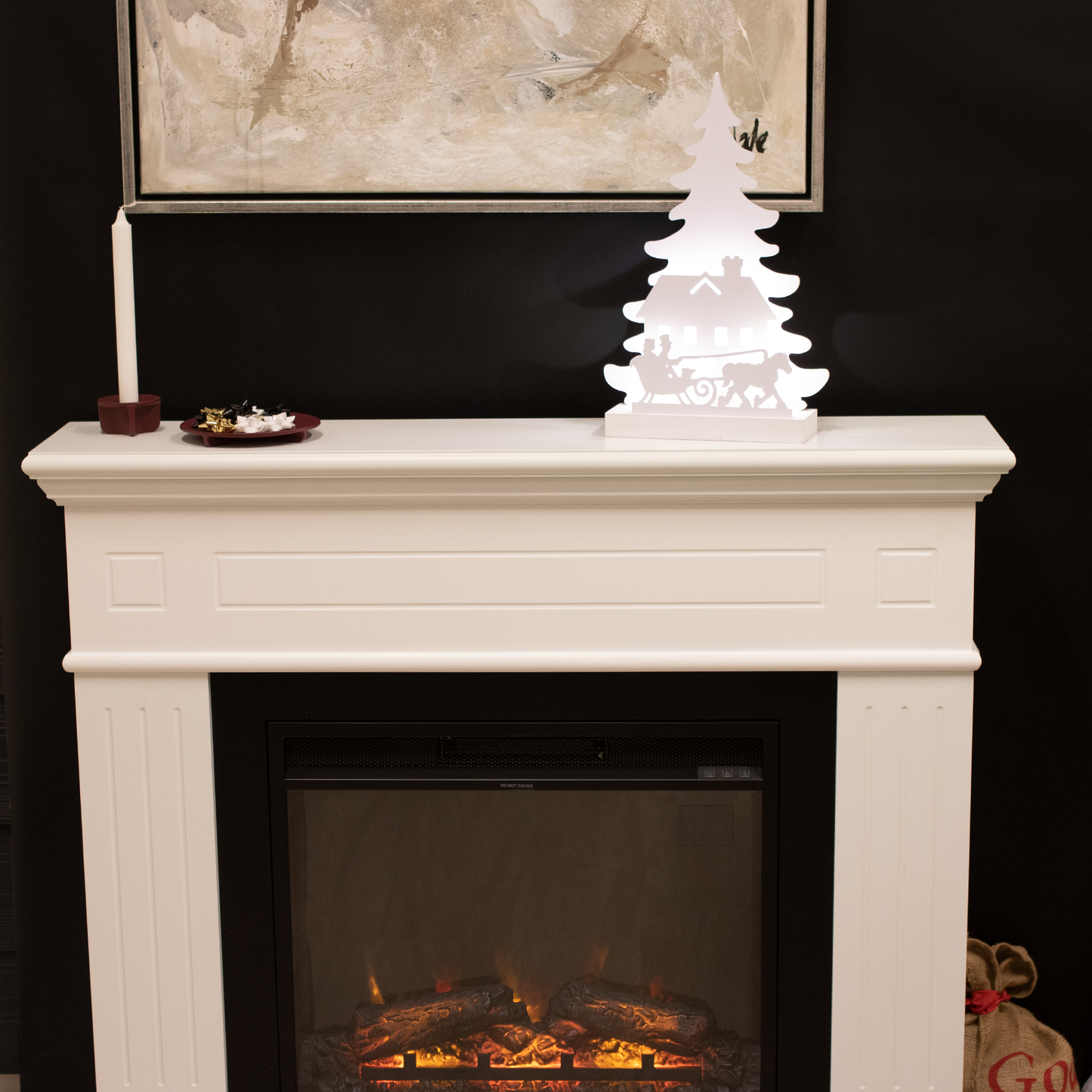 Joulusiluetti 3D LED reki motiivilla NORDIC WINTER