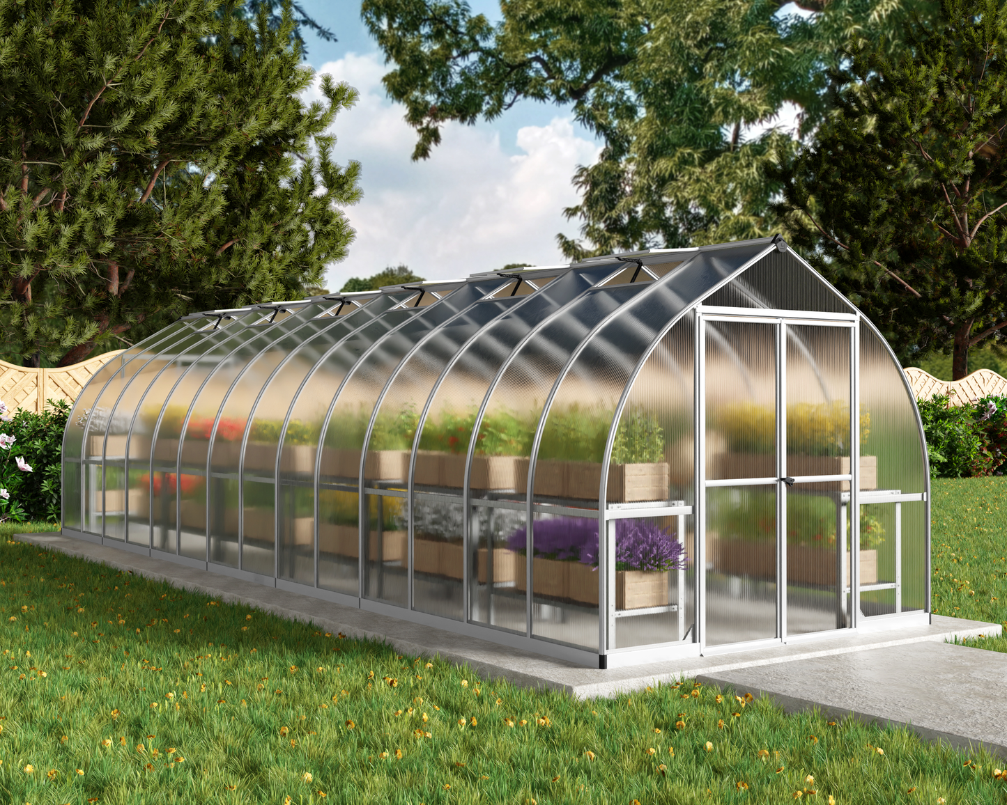 Kasvihuone Bella 20,6 m2, hopeanvärinen runko, Palram - Canopia