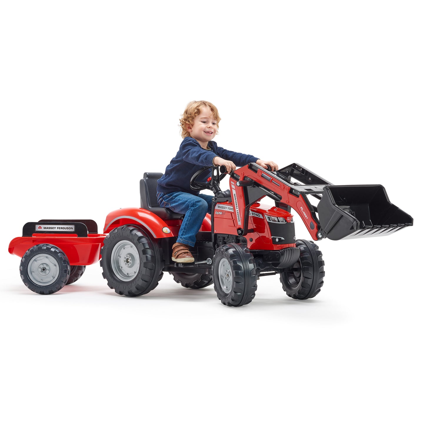 Kuormaajalla ja peräkärryllä FALK Massey Ferguson