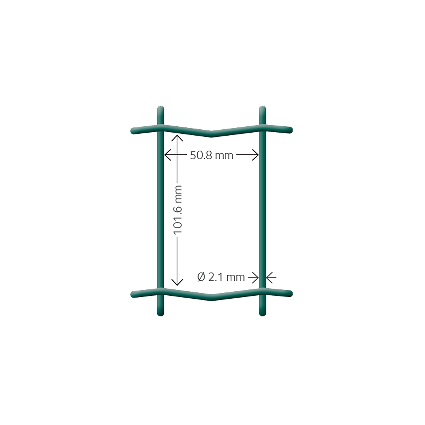 Puutarha-aita, 0% PVC, vihreä, 5 x 10 cm, 200 cm x 25 m