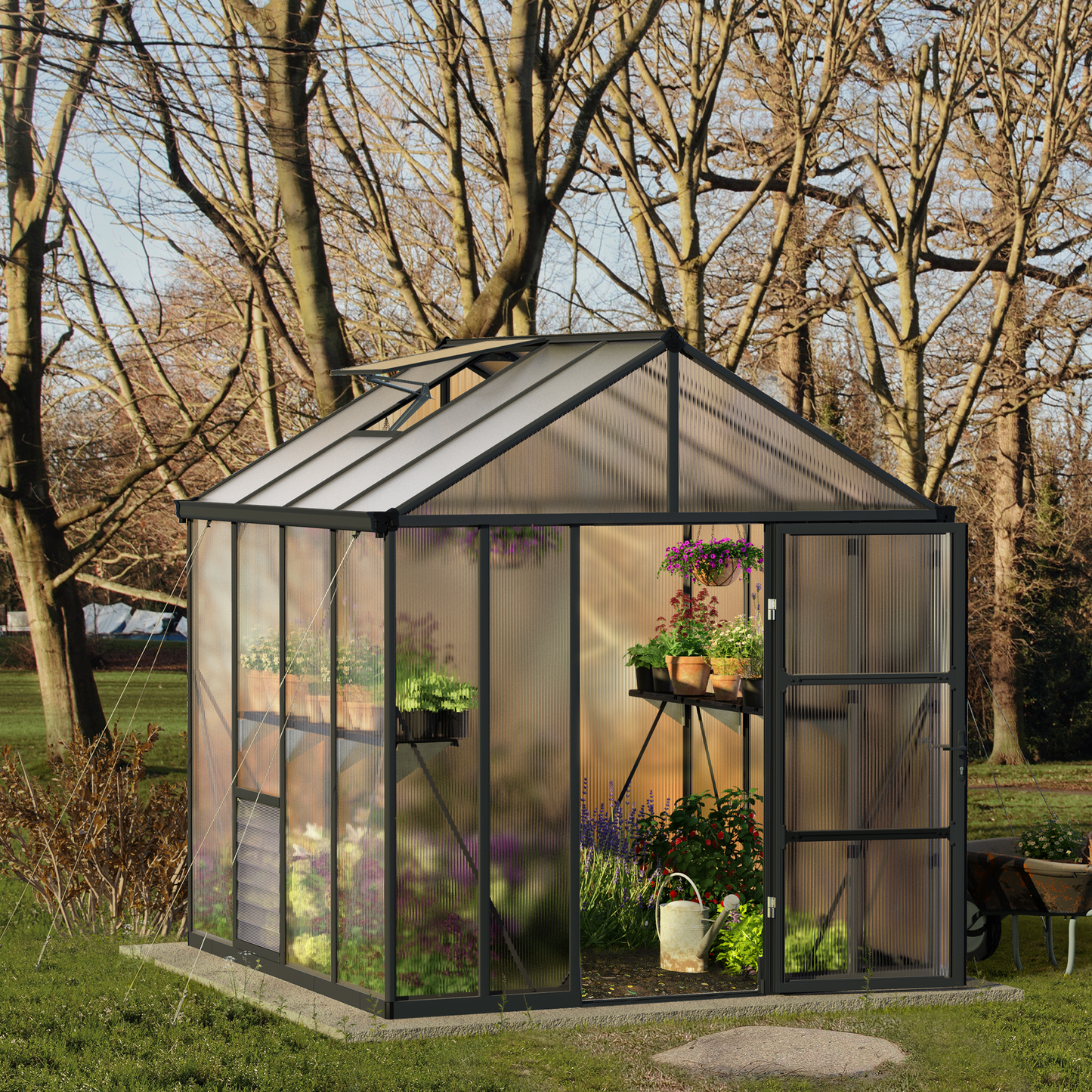 Kasvihuone Glory 6,2 m2, harmaa runko, Palram - Canopia