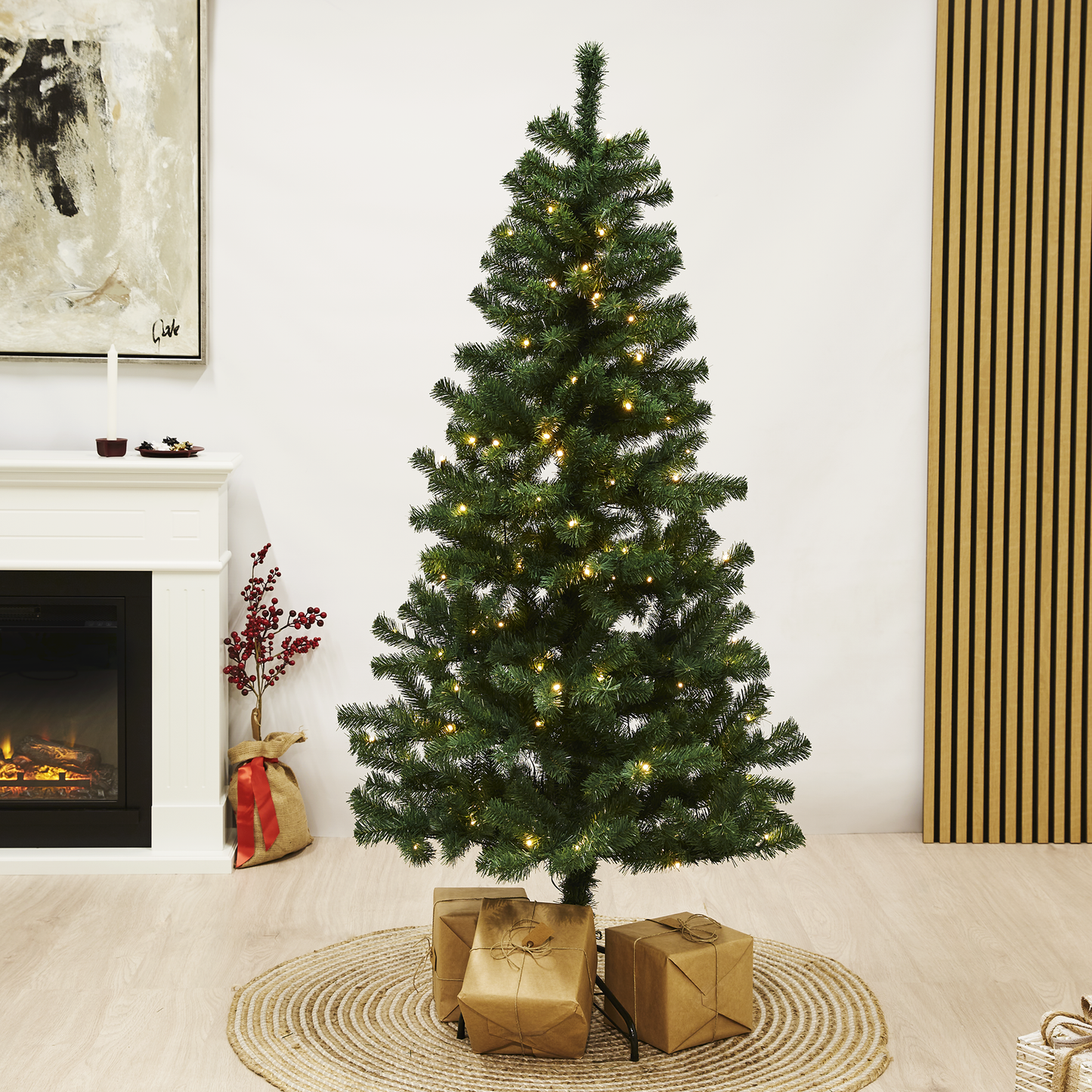 Joulukuusi PVC "ALEX" Luokka B, 170X90 cm valoilla NORDIC WINTER