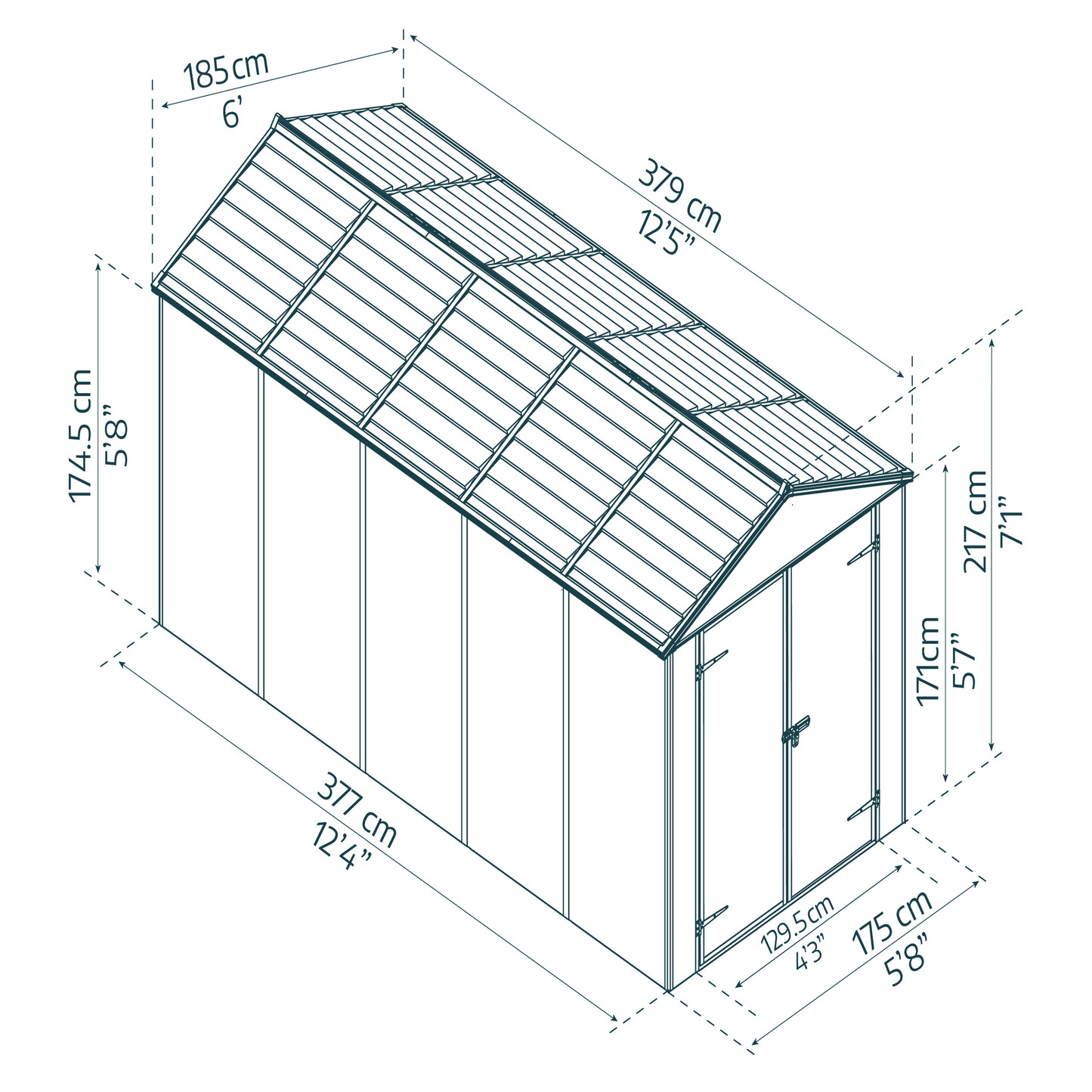 Vaja Rubicon 7.0 m2 harmaa Palram - Canopia