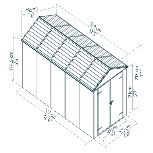 Vaja Rubicon 7.0 m2 harmaa Palram - Canopia