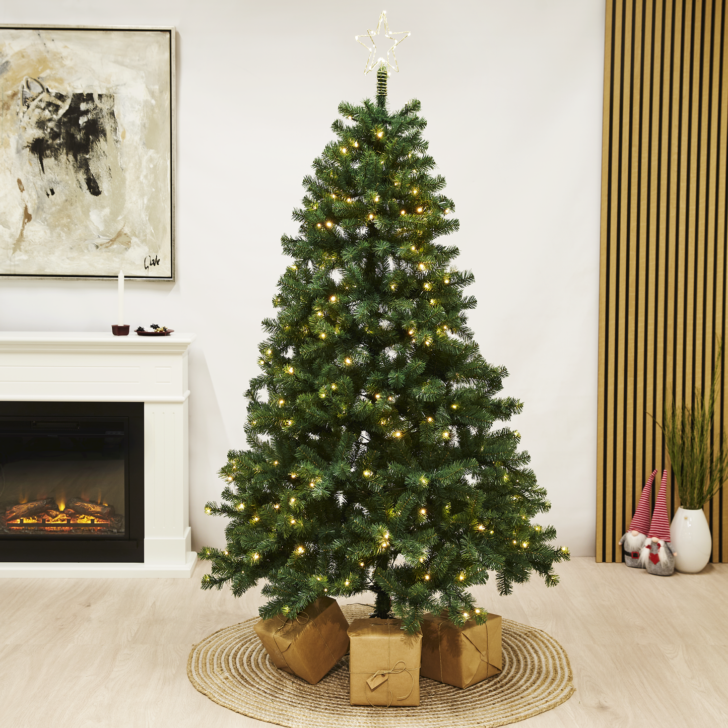 Joulukuusi PVC "ASKE" Luokka B+, 150X100 cm valoilla NORDIC WINTER