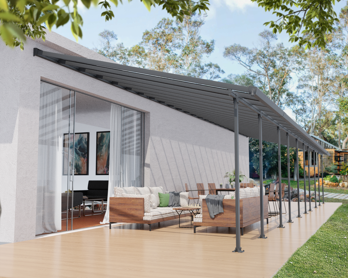 Feria terassikatos 4 x 14,56 m, antrasiitti Palram - Canopia