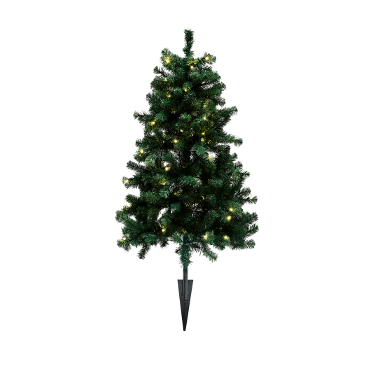 Joulukuusi PVC ”ASKE”, ulkokäyttöön, maakiila, Luokka B+, 120 x 82 cm valoilla NORDIC WINTER