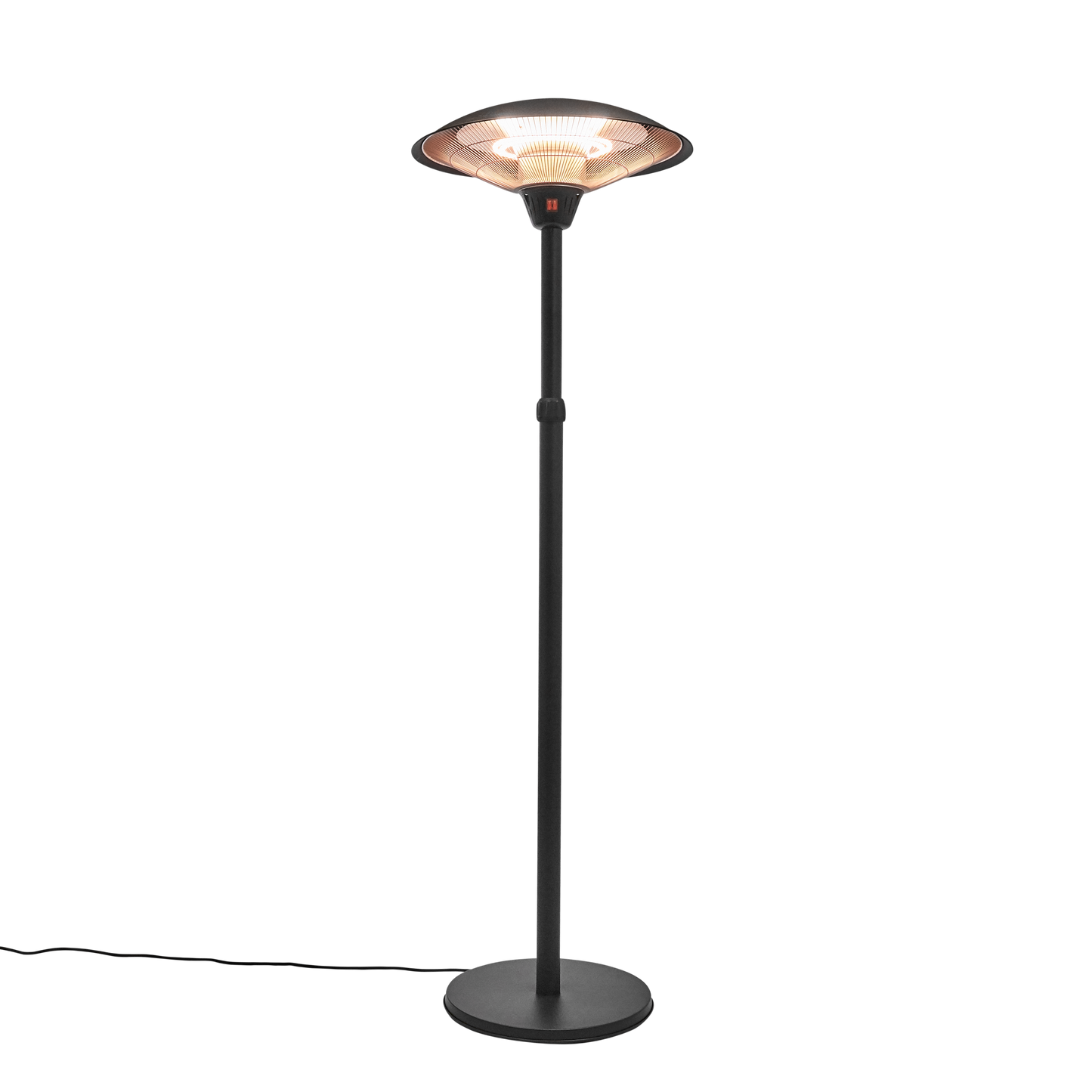 Terassilämmitin lattiamalli säädettävällä jalalla 900/1200/2100 W, HA, musta HORTUS