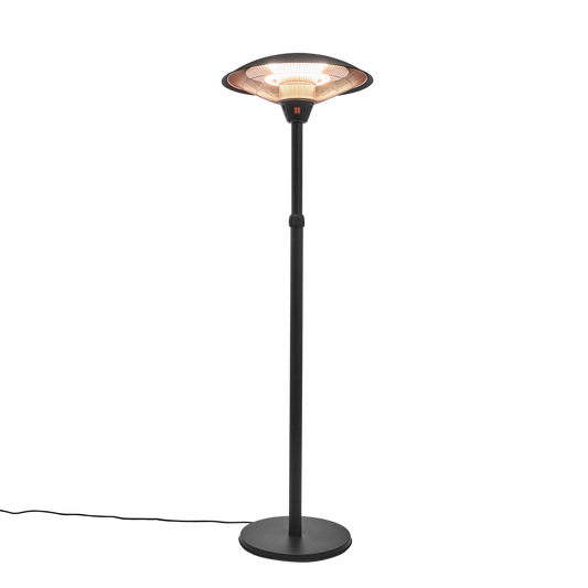 Terassilämmitin lattiamalli säädettävällä jalalla 900/1200/2100 W, HA, musta HORTUS
