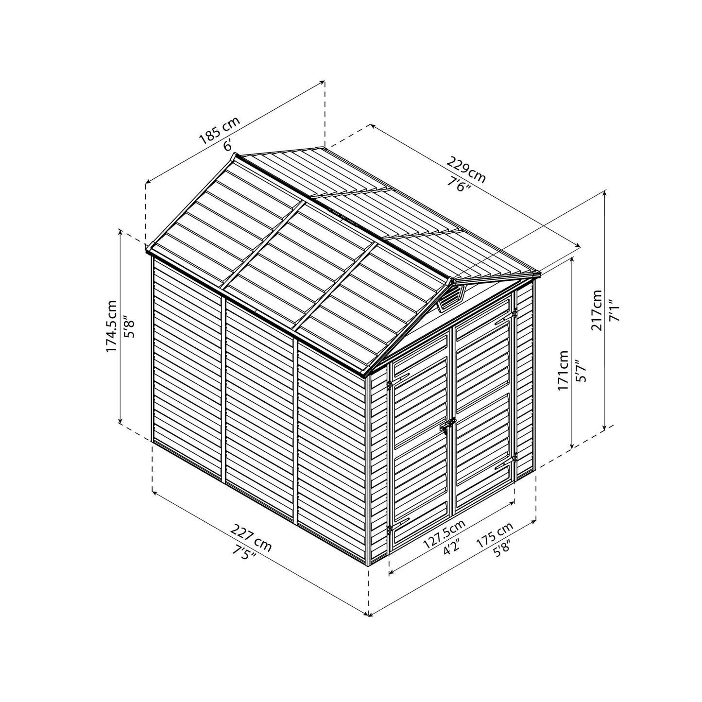 Vaja SKYLIGHT 4,2 m2 Keskiyön harmaa Palram - Canopia