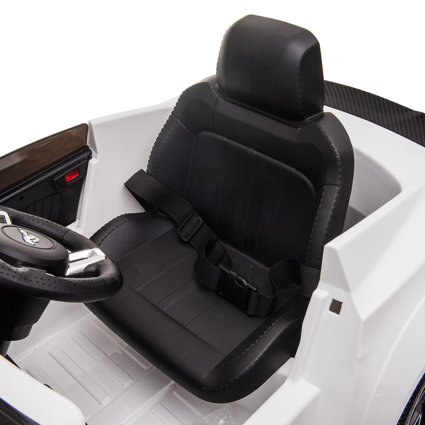Sähköauto Ford Mustang 2X12V akut (24V), EVA -renkaat edessä, keinonahkaistuin
