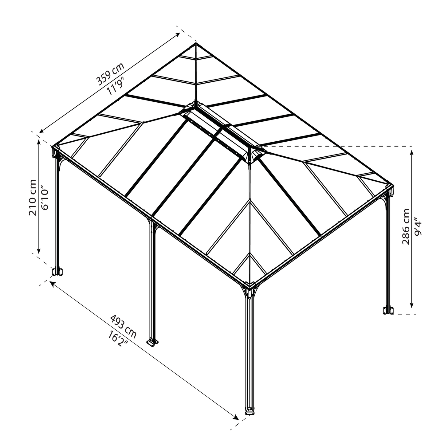 Paviljonki Martinique 5000, harmaa Palram - Canopia