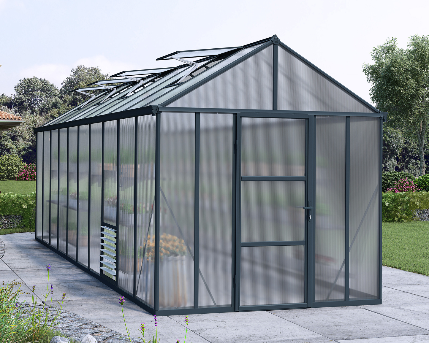 Kasvihuone Glory 15,3 m2, harmaa runko, Palram - Canopia