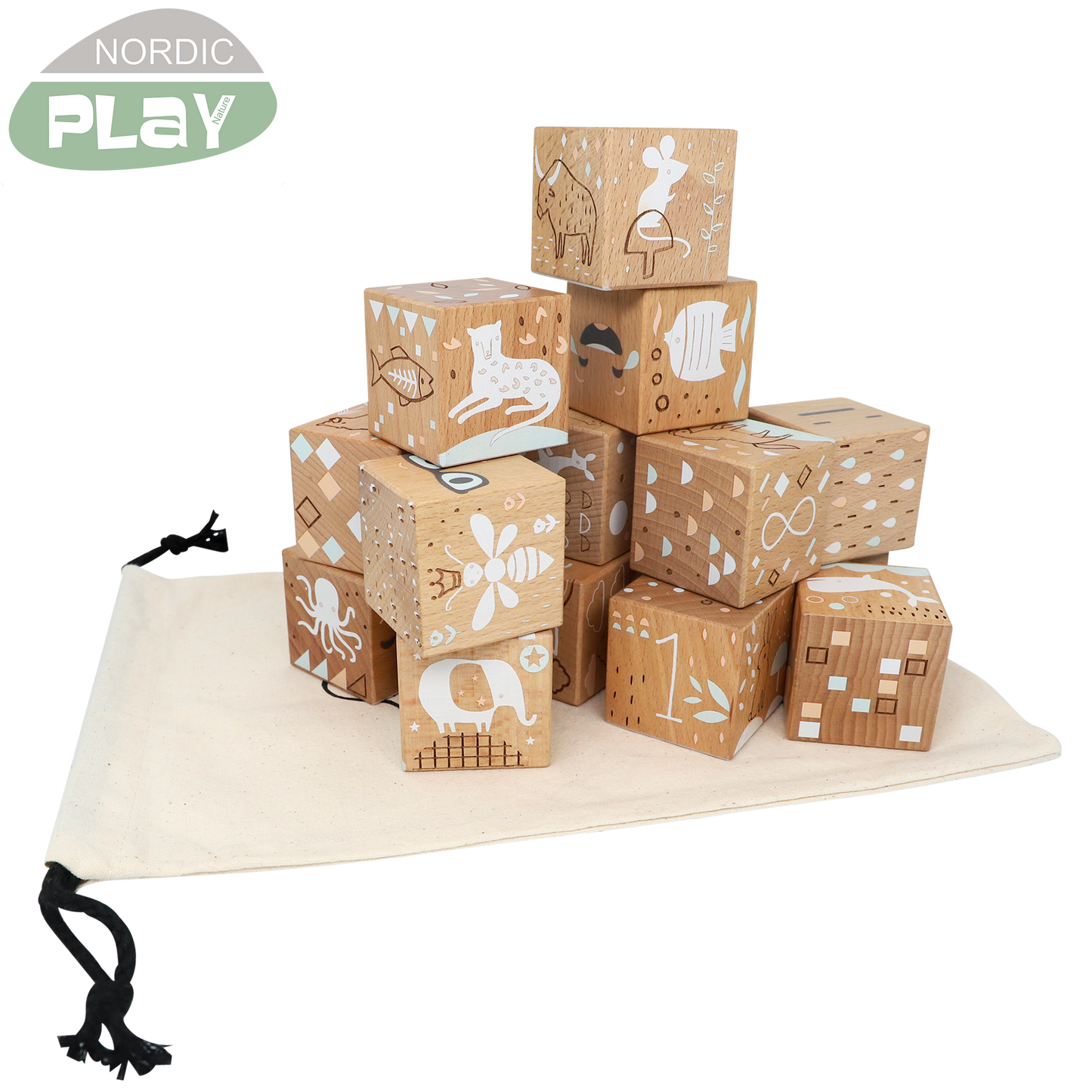 Pyökkiset puupalikat 16 kpl. NORDIC PLAY Nature