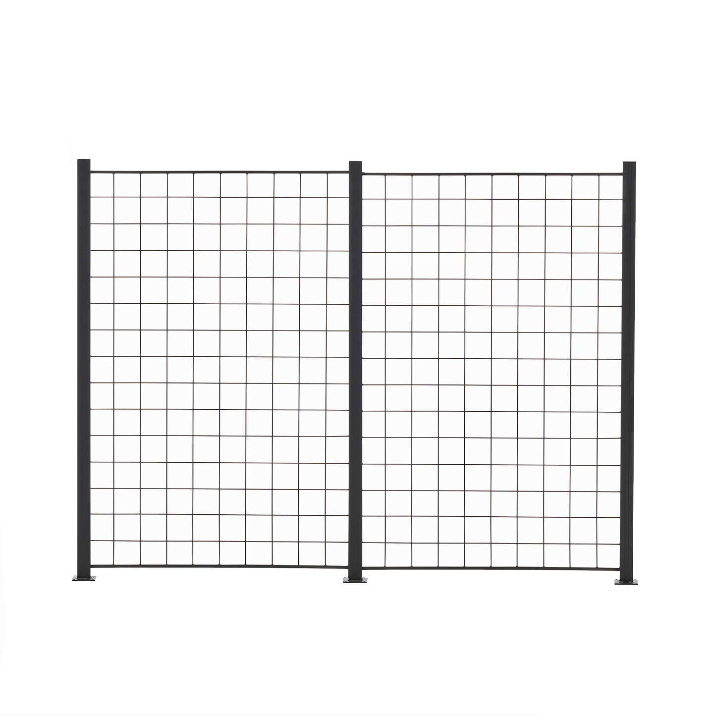 2 paneelia säleikköä 150 x 100 cm, antrasiitti, mukana 3 kpl 158cm alumiinitolppaa