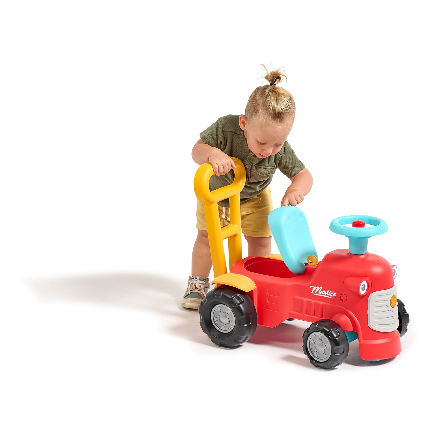 Potkuauto Maurice, ohjauspyörä, äänimerkki ja ergonominen kävelytuki FALK