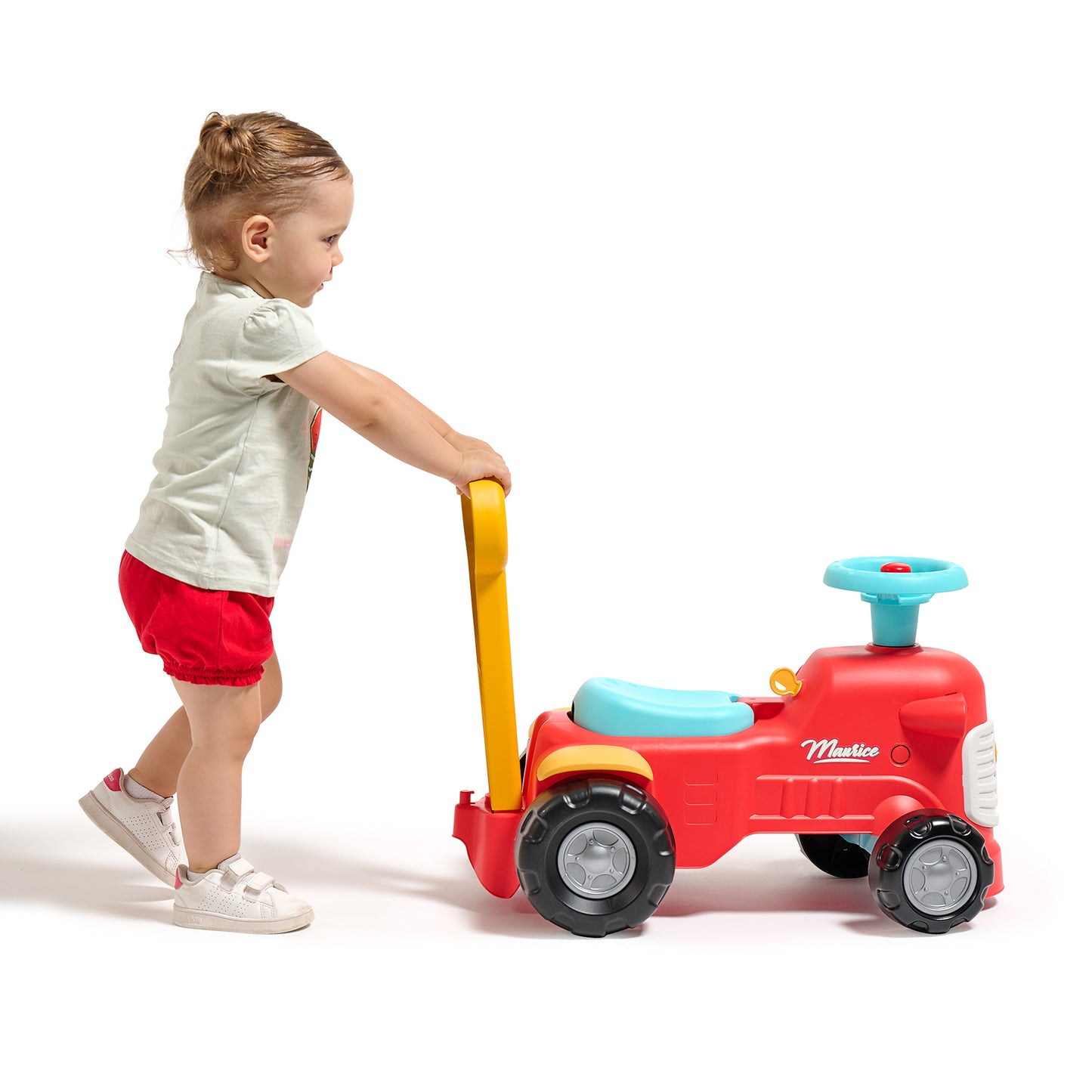 Potkuauto Maurice, ohjauspyörä, äänimerkki ja ergonominen kävelytuki FALK