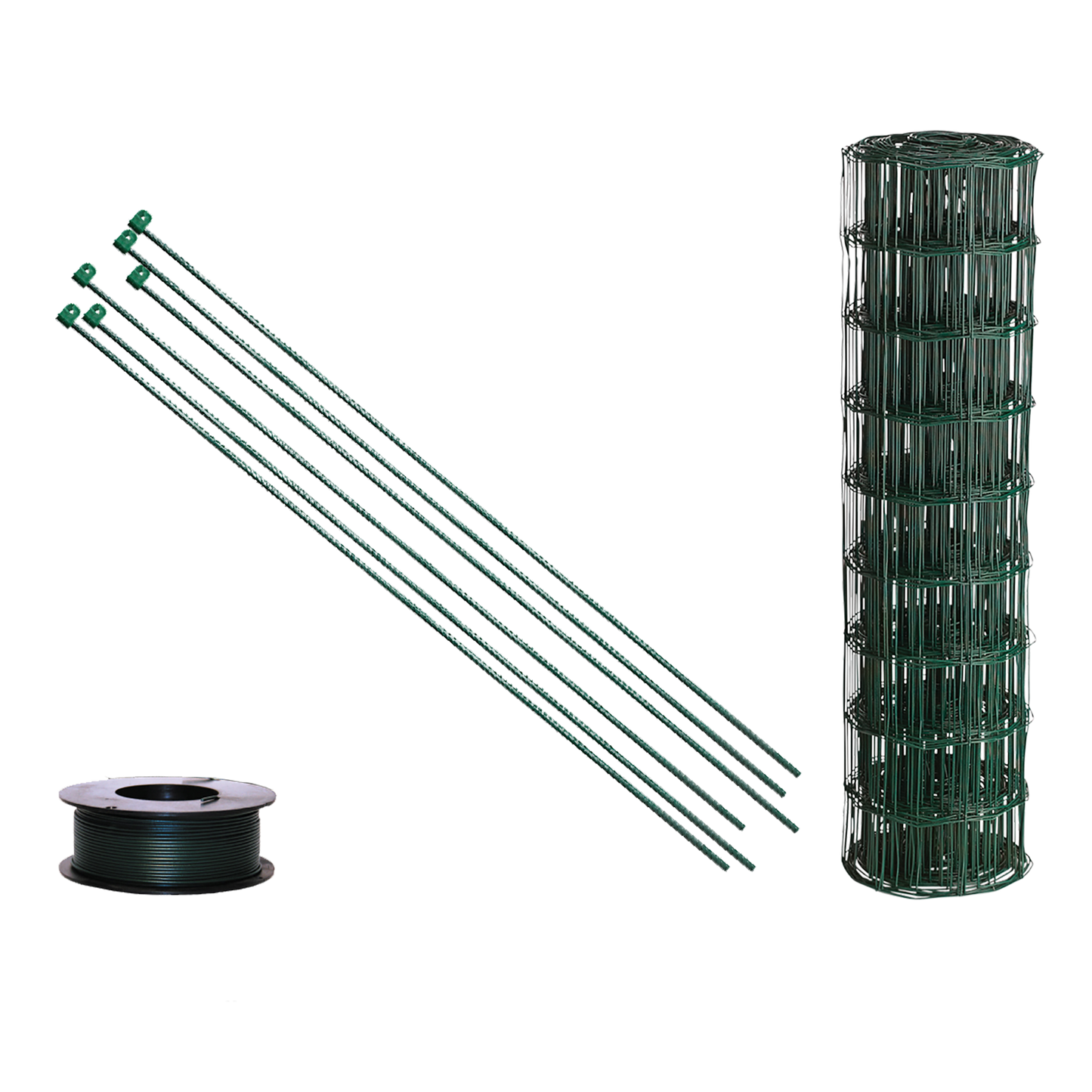 Puutarha-aita, paketti: 90 cm, 10 x 10 - 25 metriä, harjaterästolpilla, vihreä