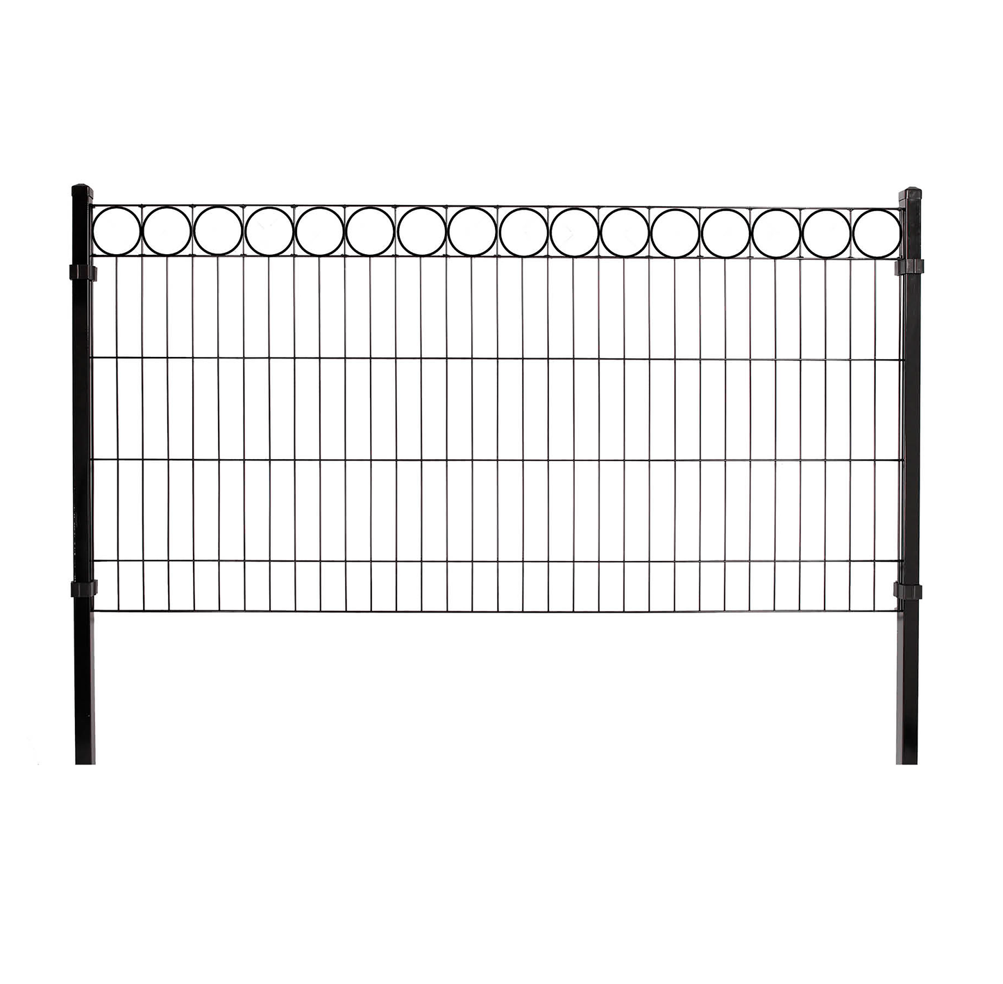 Paneeliaitasetti tarvikkeineen, musta, O -koristeella, 100 cm korkea, 12 moduulia ja portti