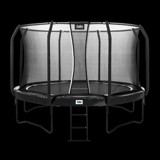 Trampoliini First Class Ø366 cm, musta sis. Portaat Salta