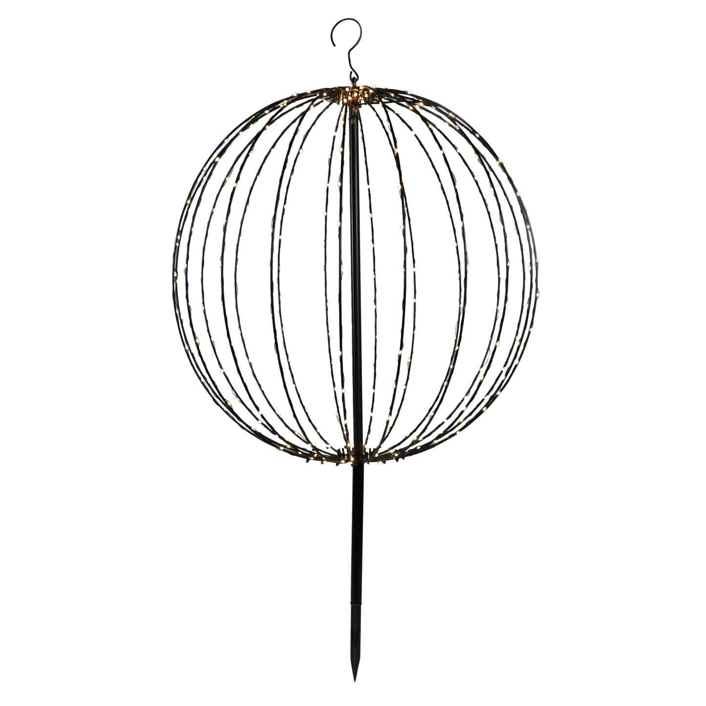 Metallipallo musta, LED valoilla, 320 lediä, Ø50 cm, 230V NORDIC WINTER
