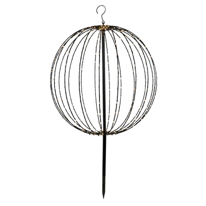Metallipallo musta, LED valoilla, 320 lediä, Ø50 cm, 230V NORDIC WINTER