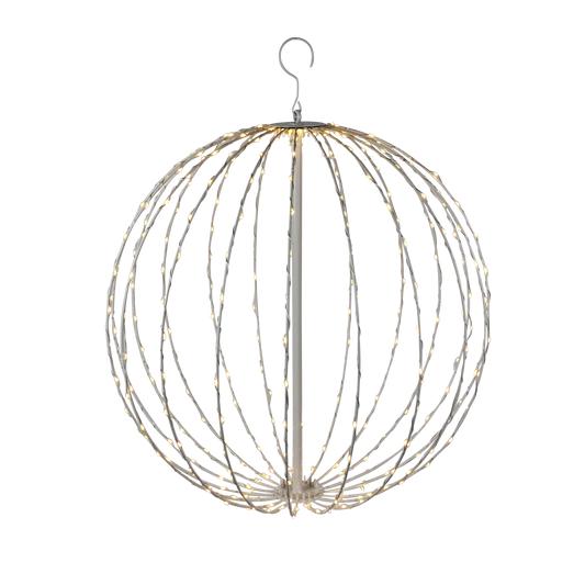 Metallipallo valkoinen, LED valoilla, 320 lediä, Ø50 cm, 230V NORDIC WINTER