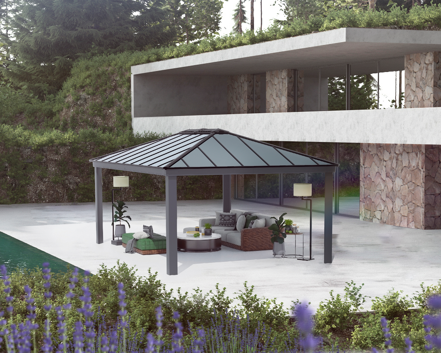 Paviljonki Dallas 4.2 x 6 m harmaa Palram - Canopia