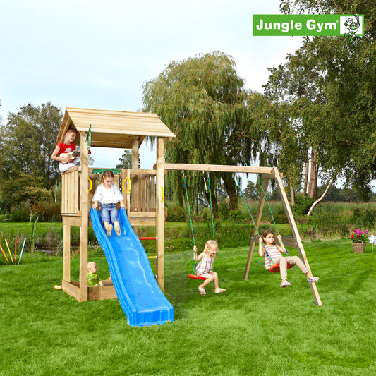 Leikkitornikokonaisuus Jungle Gym Casa 2.1 ja 2-Swing Module 220 ilman liukumäkeä