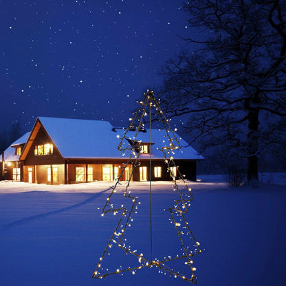 Metallinen joulukuusi, 120 cm, 130 LED -valoa NORDIC WINTER