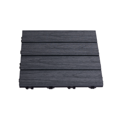 Terassilaatta komposiittia 30 x 30 cm 4 kpl., antrasiitinharmaa HORTUS