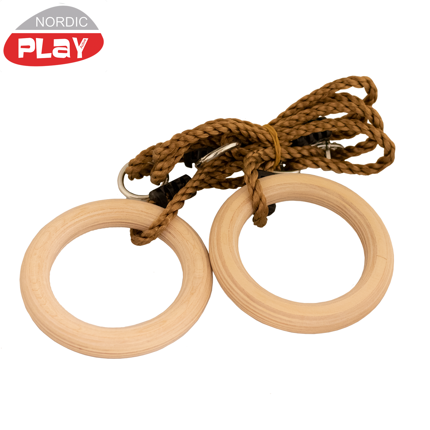 Voimistelurenkaat Ø15,8 cm puiset säädettävällä köydellä NORDIC PLAY