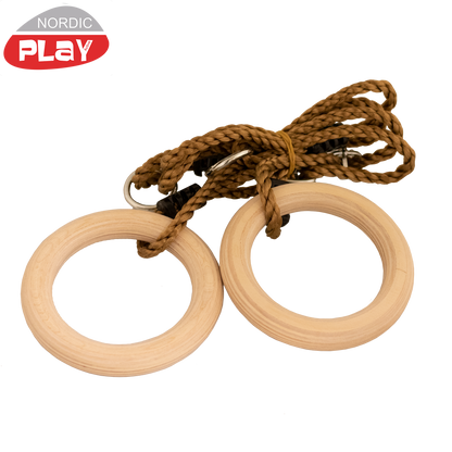 Voimistelurenkaat Ø15,8 cm puiset säädettävällä köydellä NORDIC PLAY