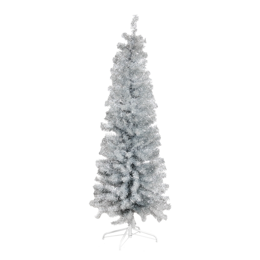 Joulukuusi kapea PVC "BLING", luokka C 180 x 68 cm ilman valoja, hopea NORDIC WINTER