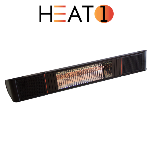 Terassilämmitin ECO pro-line 2000W, BT -sovellus ja kaiuttimet, musta HEAT1