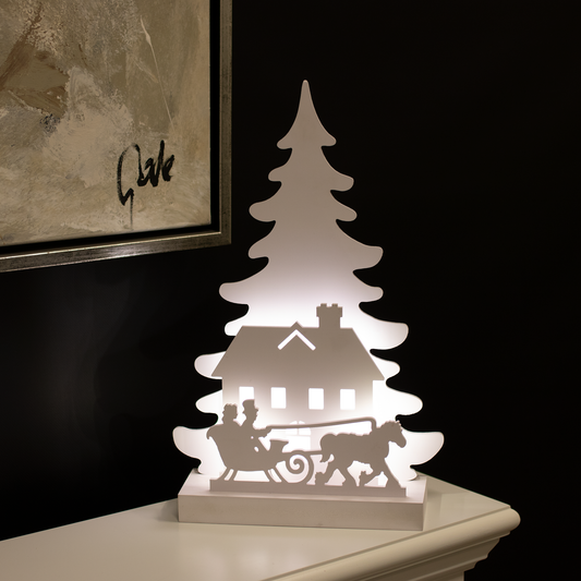 Joulusiluetti 3D LED reki motiivilla NORDIC WINTER