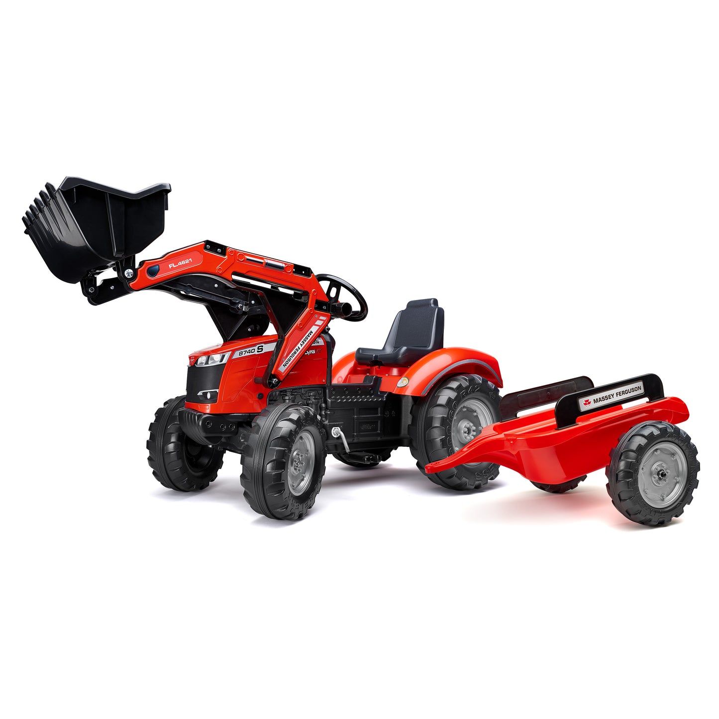 Kuormaajalla ja peräkärryllä FALK Massey Ferguson