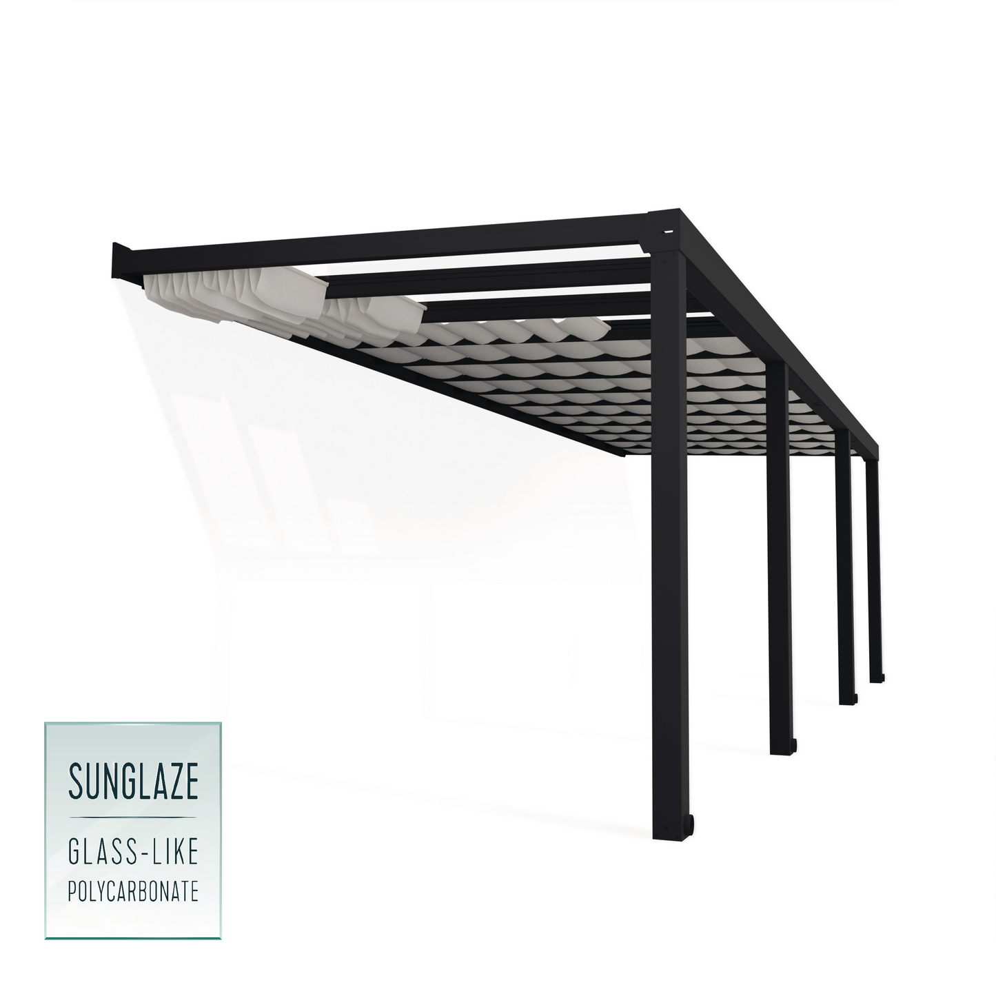 Terassikatos Palram - Canopia Stockholm 3,4 x 9,5m, antrasiitti